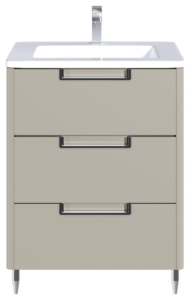 Marbella 32 in. Vanity in Fossil Gray and White Integrated Acrylic Countertop