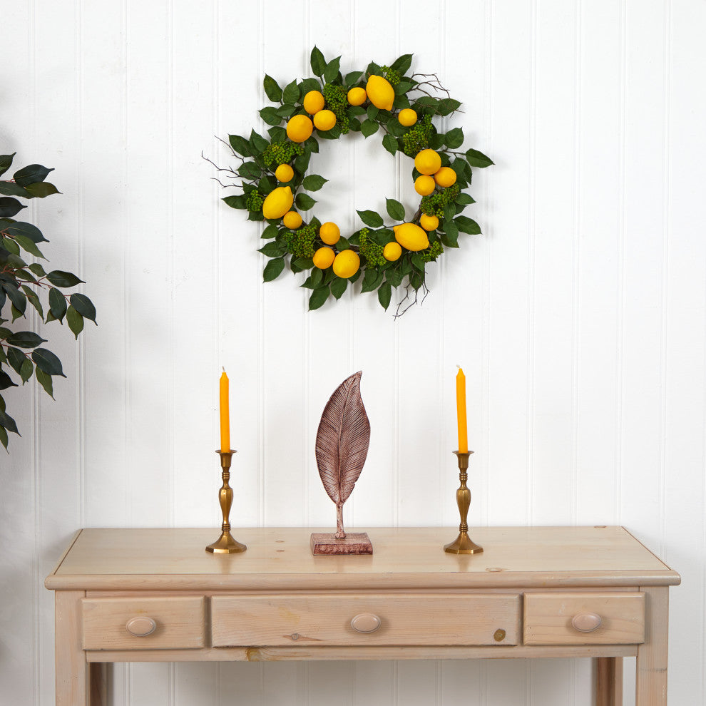 20" Lemon Artificial Wreath