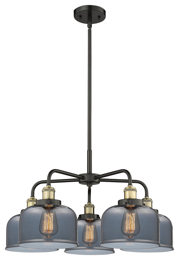 Innovations Cone 5 26" Chandelier Black Antique Brass