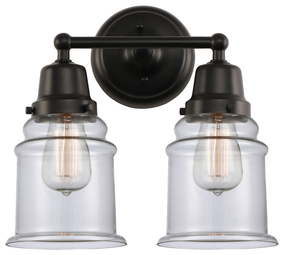 Innovations 623-2W-BK-G182 2-Light Bath Vanity Light, Matte Black