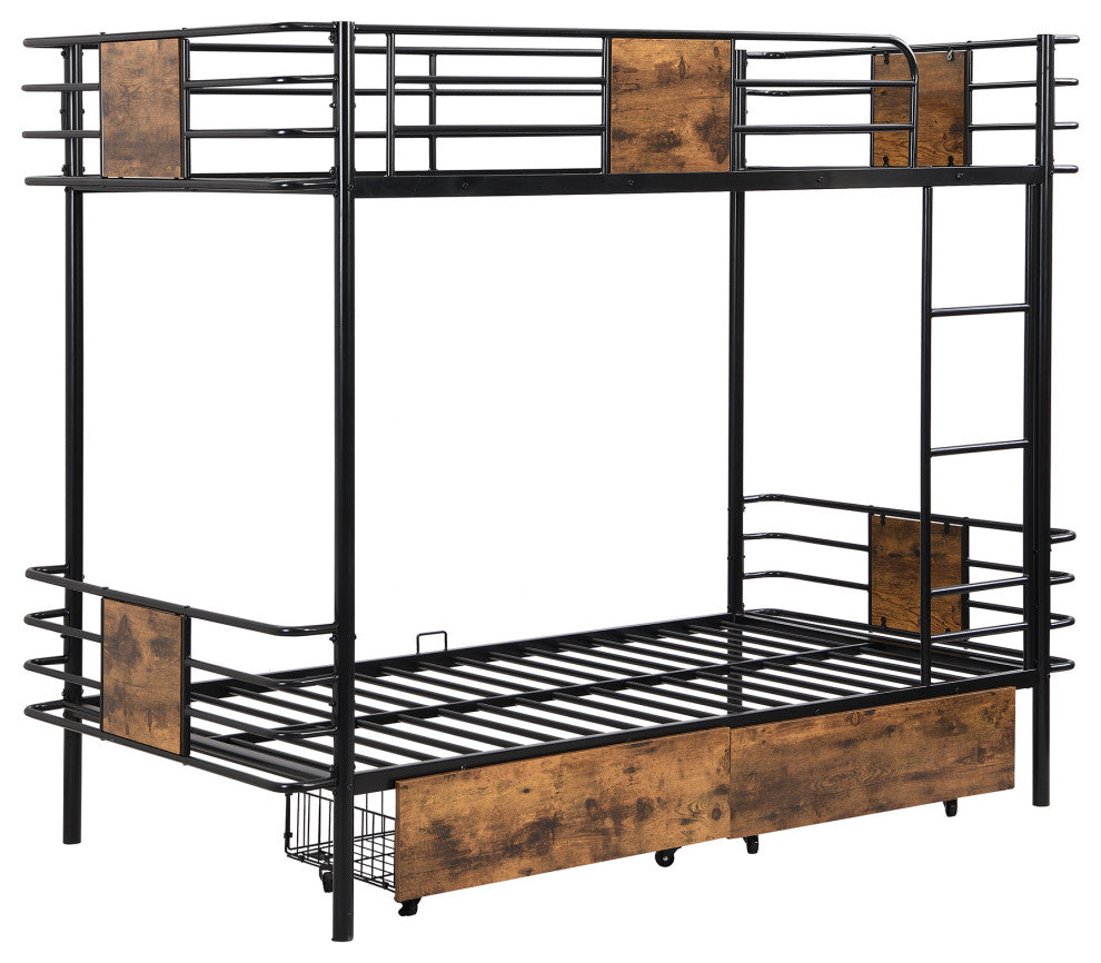 Gewnee Twin XL over Twin XL Metal Bunk Bed