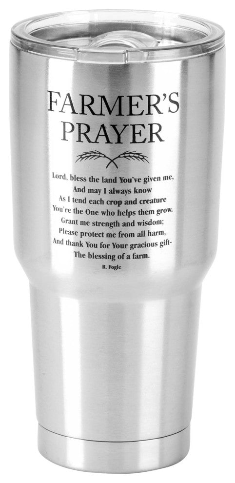 Stainless Steel Cold Or Hot Cup Tumbler Farmers Prayer Stainless Steel  30 Oz