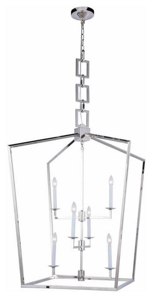 Elegant Lighting Denmark Collection Chandelier, Polished Nickel