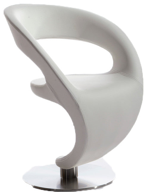 HomeRoots 32" White Leatherette Lounge Chair