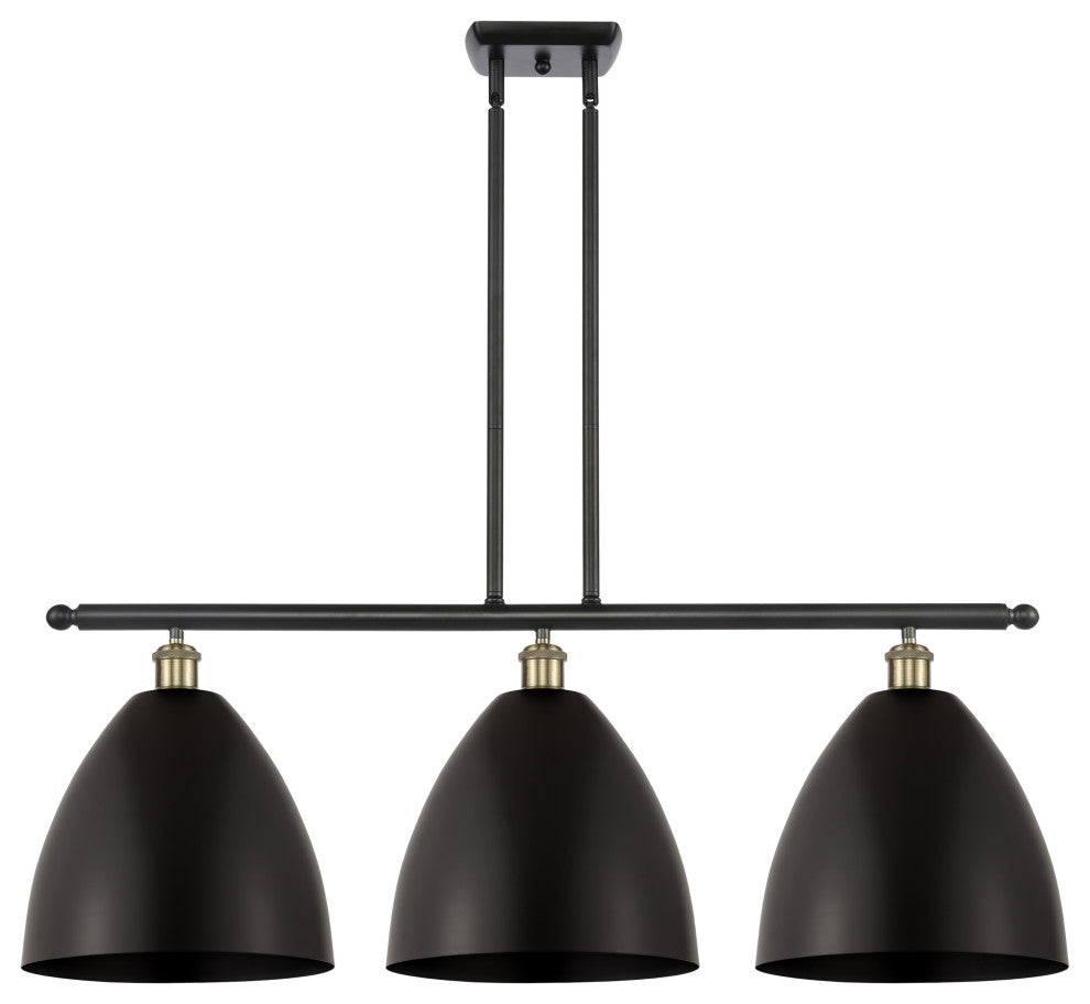 Ballston Dome Island Light, Black Antique Brass, Matte Black