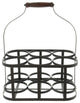 6-Bottle Metal Rack Basket Caddy Holder With Wood Handle