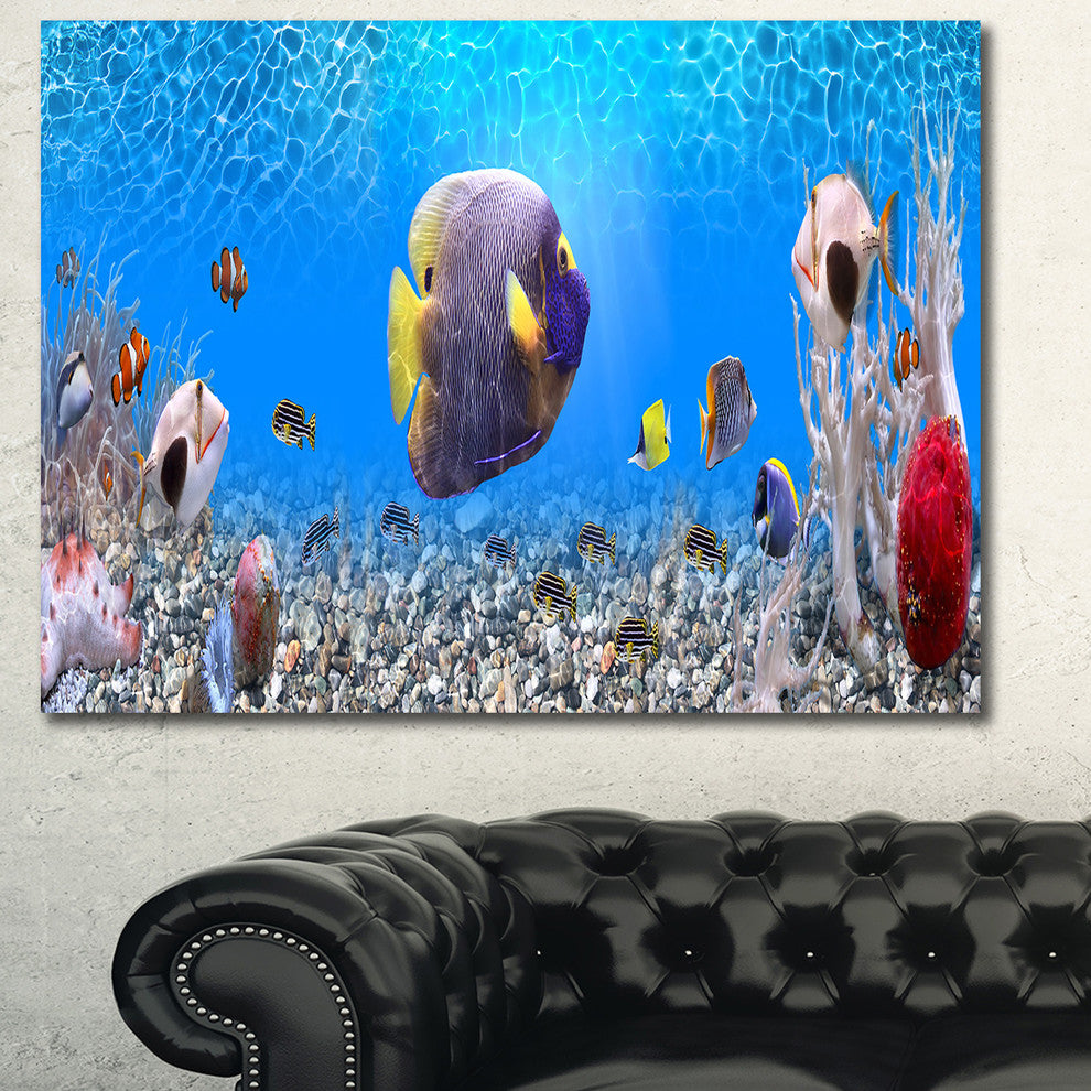 Underwater Universe Panorama, Landscape Canvas Art Print, 40"x30"