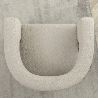 28" Wide Boucle Upholstered Square Armchair, Oatmeal