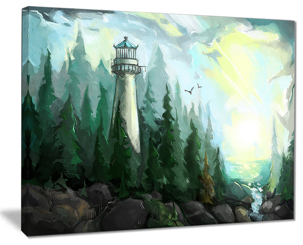 "Landscape With River and Trees" Canvas Print