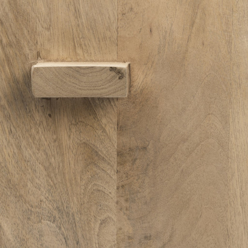 30" Minimal Light Brown Wood Bar Stool