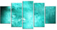 Blur Blue Sky with Stars, Contemporary Canvas Art Print, 60"x32", 5 Panels