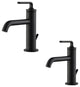 Kraus Ramus Single Handle Basin Faucet, Lift Rod Drain, Matte Black, Set of 2
