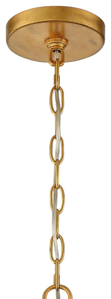 Crystorama ROX-A9006-GA, 6-Light Chandelier, Antique Gold