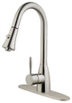 Brushed Nickel Finish Pull-Down Kitchen Faucet LK10B, 1 Hole, 3 Holes