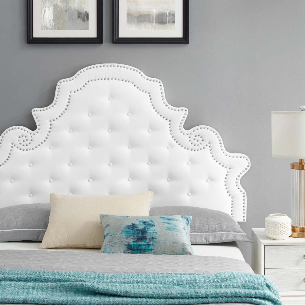 Tufted Platform Bed Frame, Twin Size, Velvet, White, Modern Contemporary