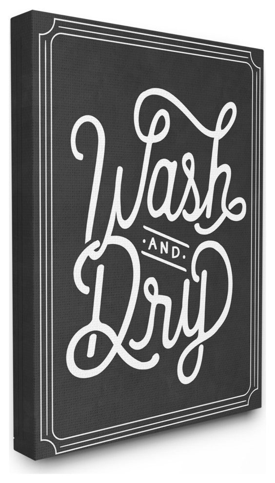Stupell Industries Wash and Dry Typography, 30"x40", Canvas Wall Art
