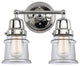 Innovations 623-2W-PC-G182S 2-Light Bath Vanity Light, Polished Chrome