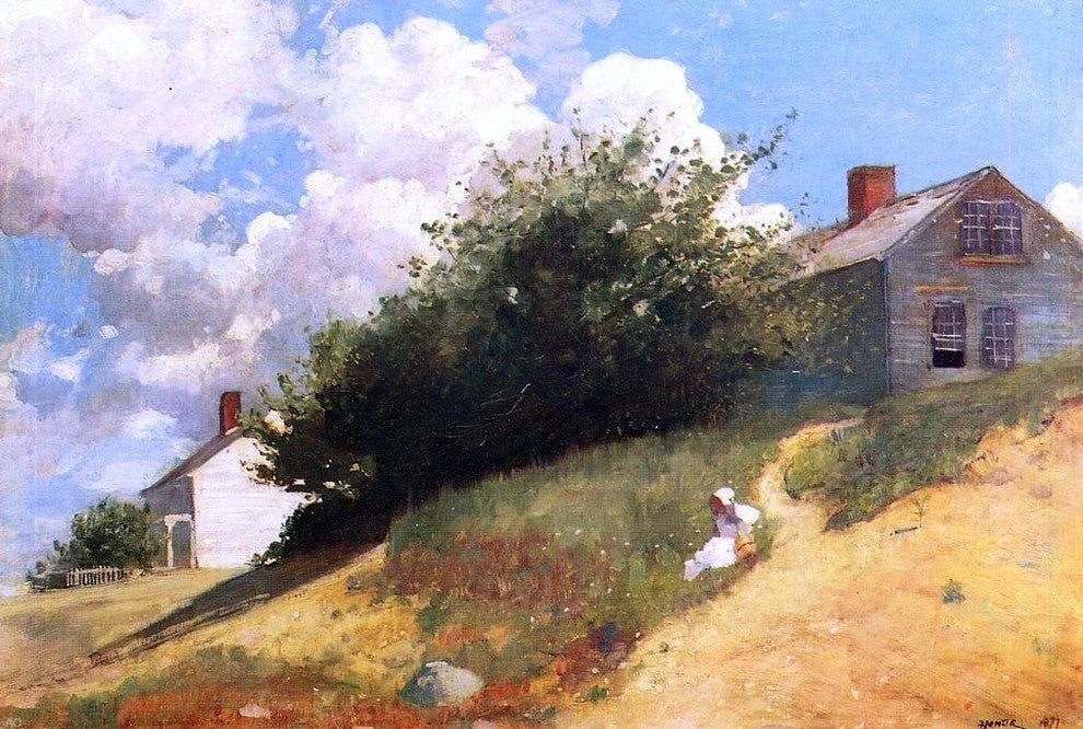 Winslow Homer Houses on a Hill, 18"x27" Gallery Wrapped Canvas Print