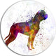 American Bulldog, Animal Round Metal Wall Art, 23"