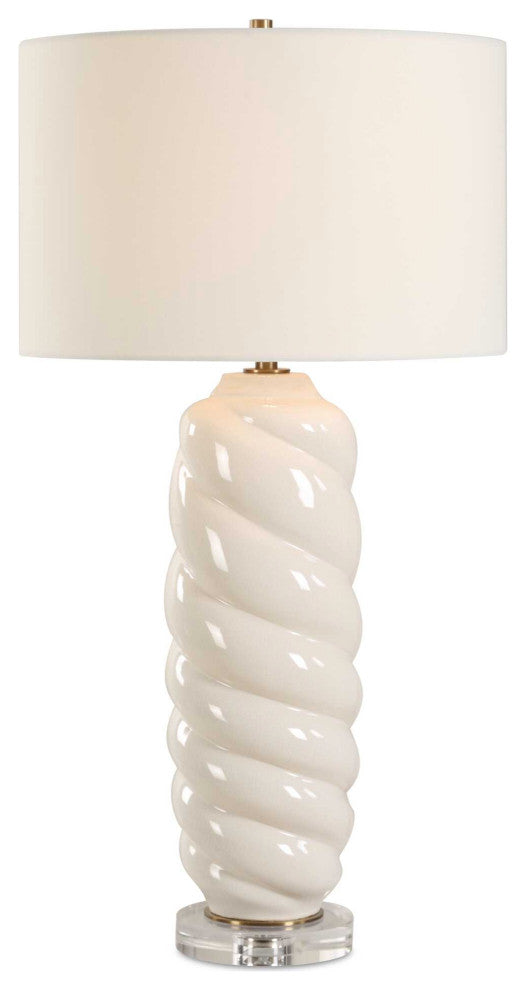 Uttermost Anneli White Swirl Table Lamp