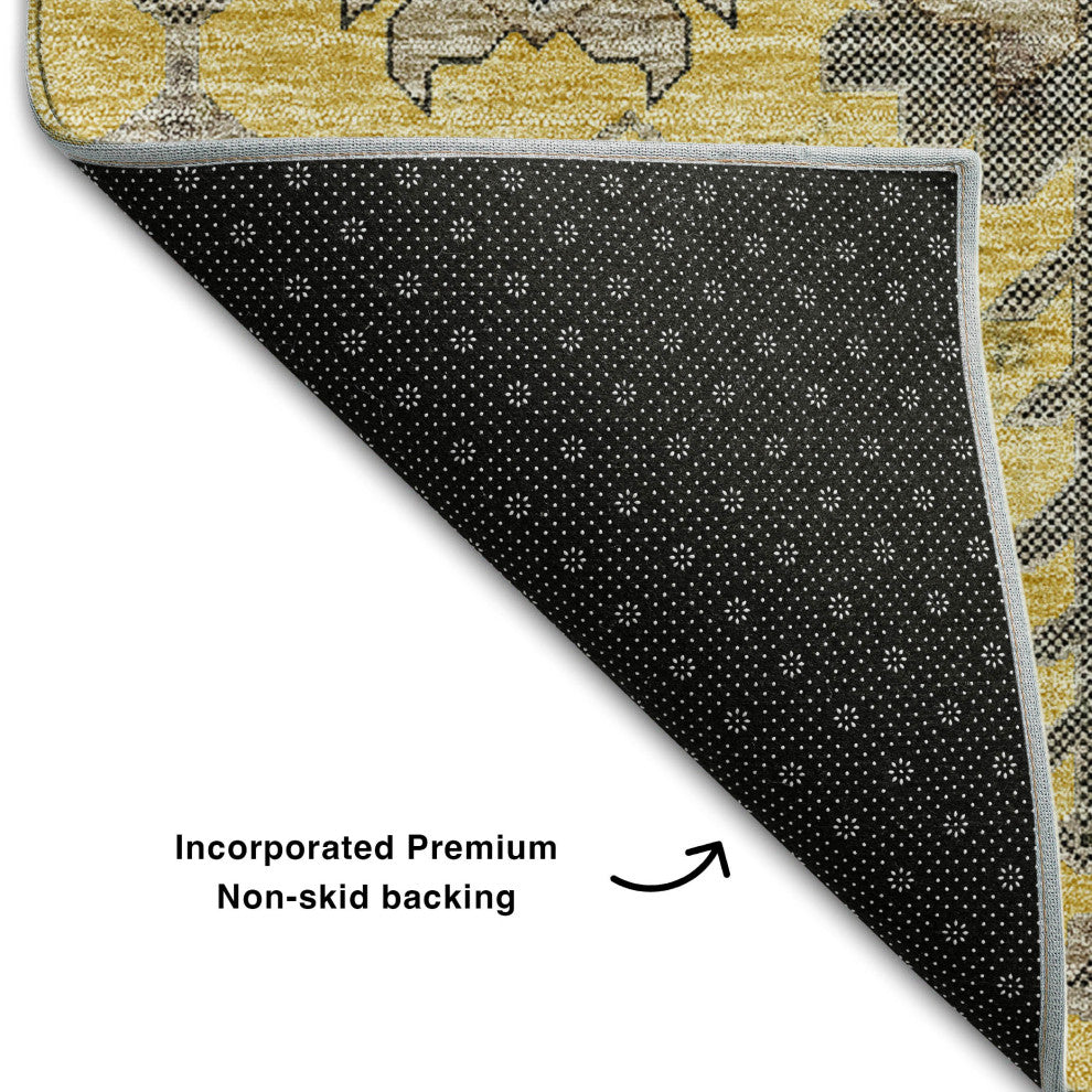 Premium Machine Washable Mayfield AMF697 Honey 8' x 10' Rug