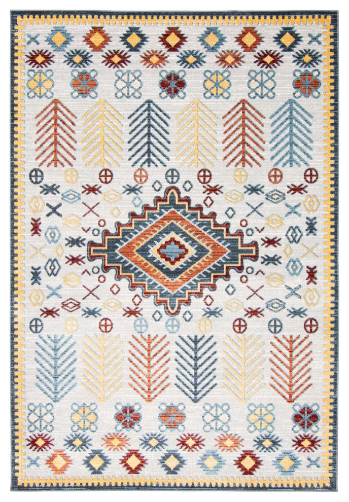 Aqua Gypsy Area Rug, Gray, 5'x7'