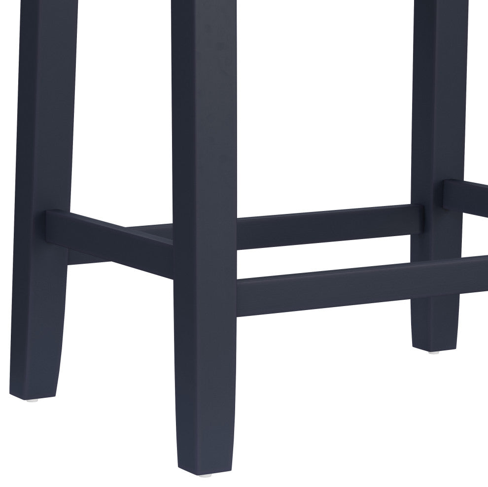 Hillsdale Fiddler Backless Stool, Saddle-Style Seat, Navy, Counter Height