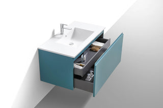 Balli 40'' Wall Mount Modern Bathroom Vanity, Teal Green