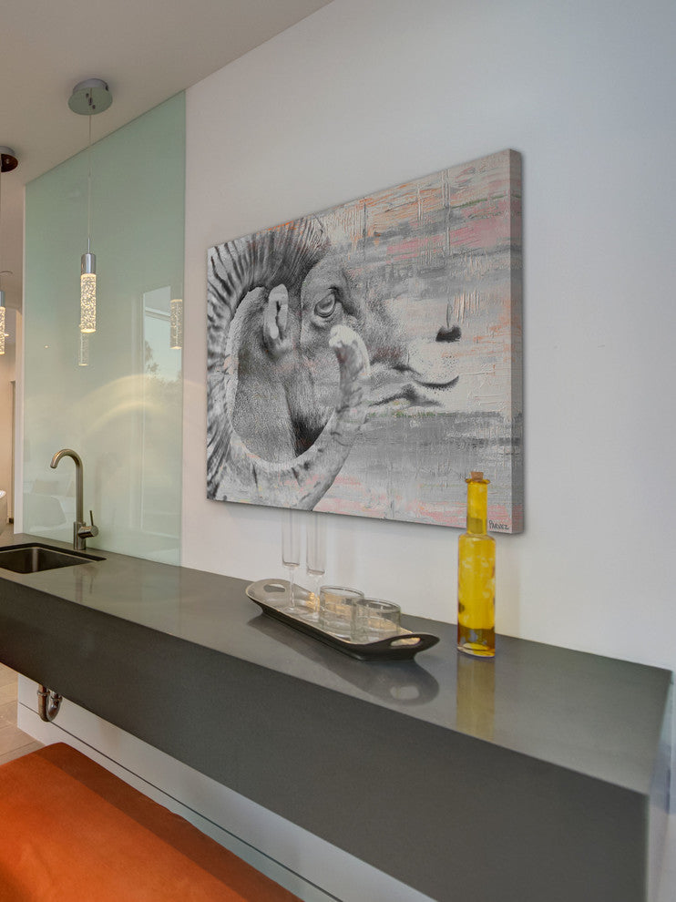 "Eye of Ram" Painting Print on Wrapped Canvas, 45"x30"