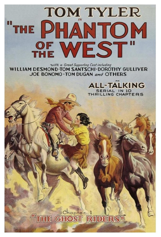 "Vintage Westerns: Phantom of the West - Ghost Riders" Print, 42"x62"
