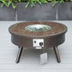 LeisureMod Walbrooke Patio Conversation Set With Fire Pit Table, Green