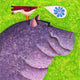 Marmont Hill, "Happy Happy Hippo" by Janet Nelson Print on Wrapped Canvas, 48x48