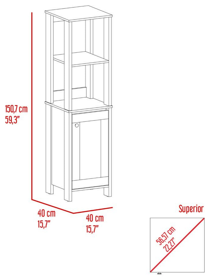 DEPOT E-SHOP New Haven Linen Cabinet, Light Oak/White