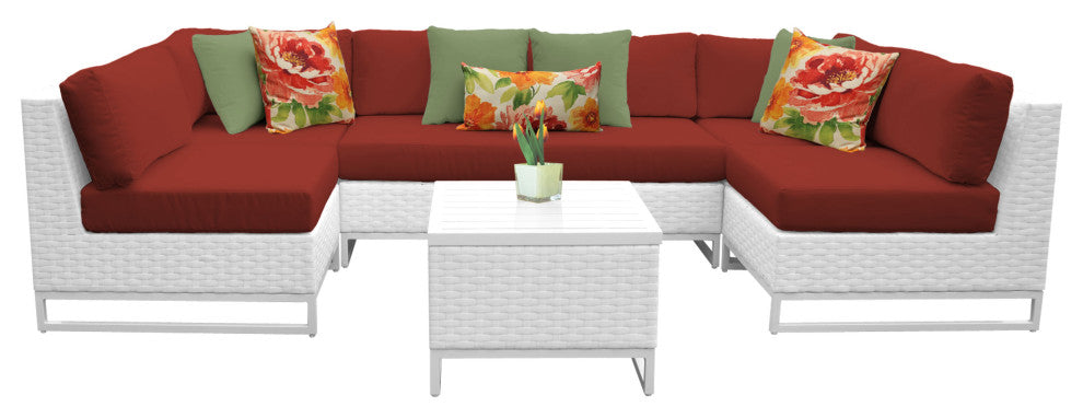 Miami 7 Piece Outdoor Wicker Patio Furniture Set 07d