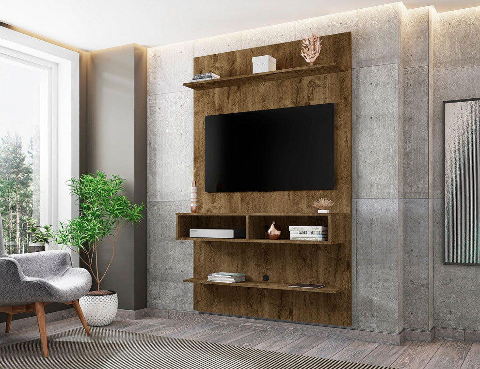 Libra Long Floating 45.35 Entertainment Center in Rustic Brown