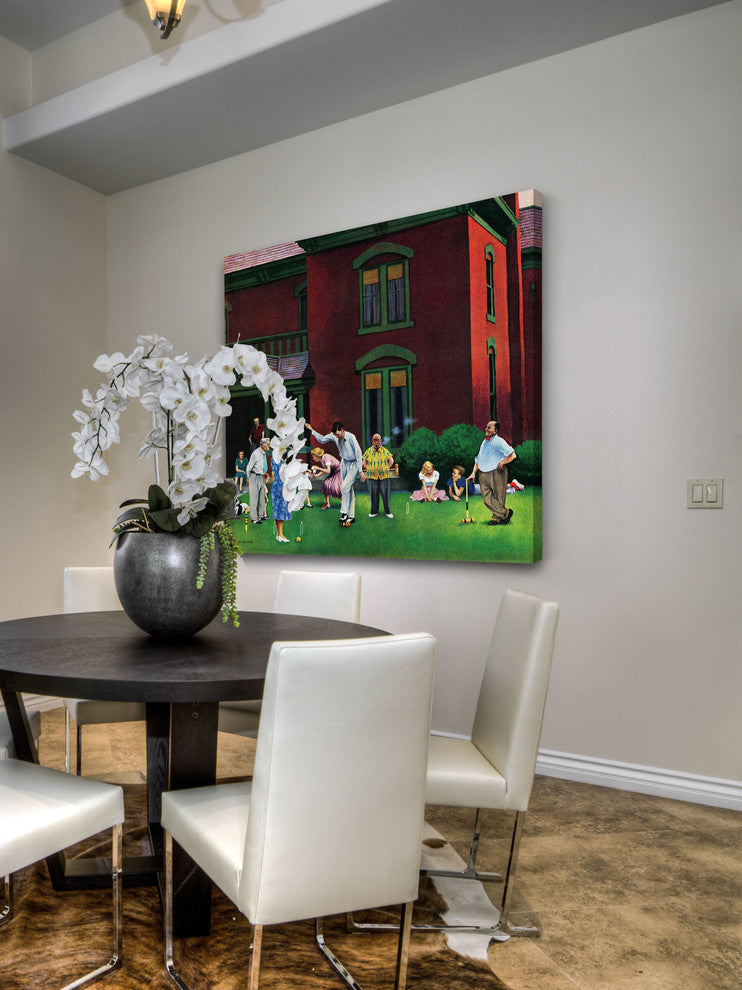 "Croquet Game" Painting Print on Canvas by John Falter