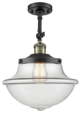 Oxford Semi-Flush Mount, Black Antique Brass, Clear