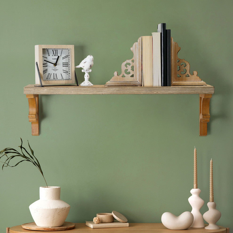 American Art Decor Heavy Duty Wood Bookends for Books/CDs/Vinyls/Magazines