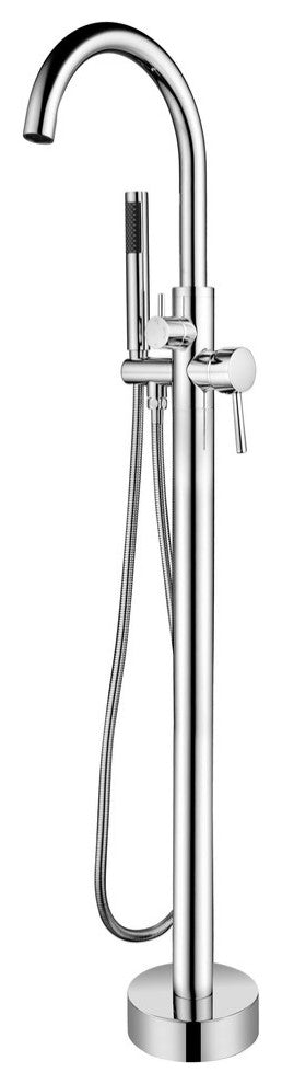 Chrome Freestanding Tub Filler with Diverter