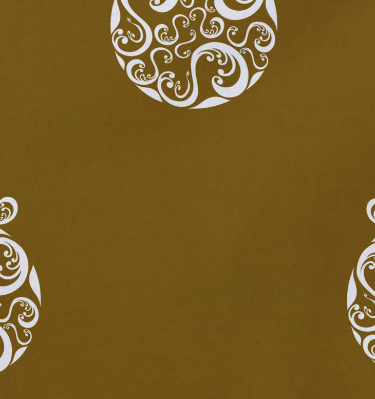 Fancy-Bulb, Holiday Print Placement, Gold, Set of 4