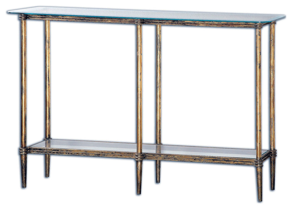 Uttermost 24421 Elenio 33" x 54" Accent Table - Gold Leaf