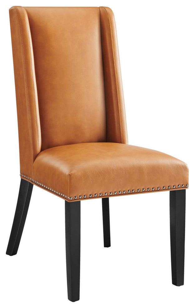 Baron Vegan Leather Dining Chair, Tan