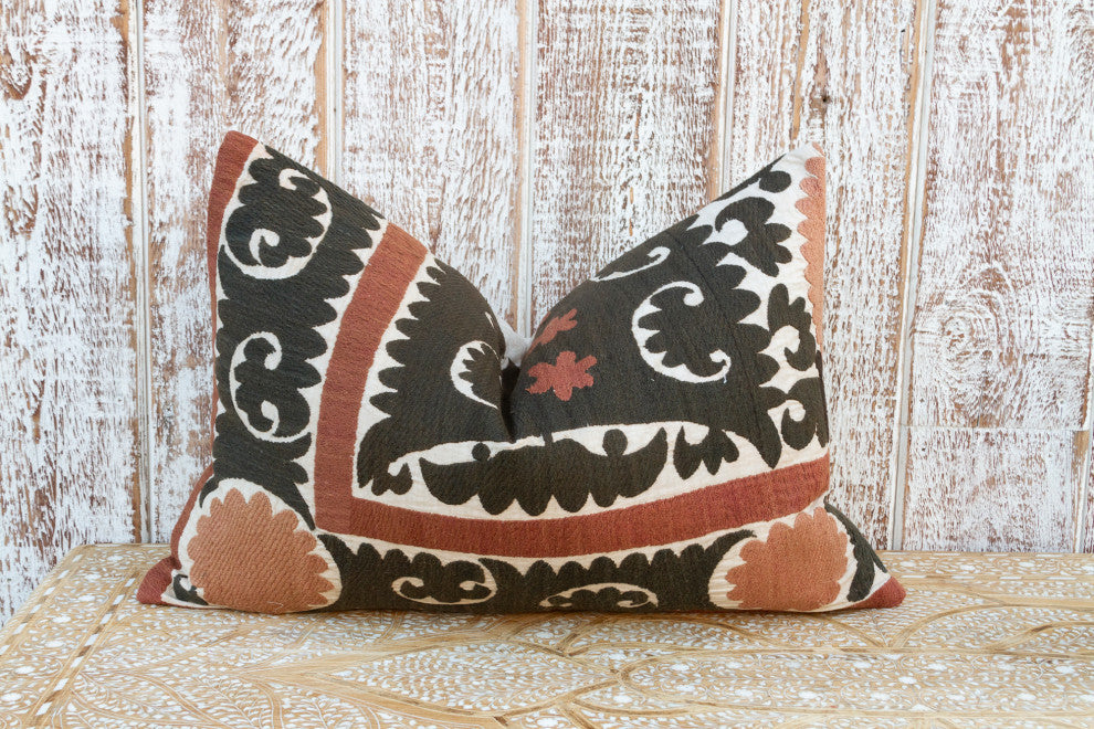Aziz Thuja Suzani Lumbar Pillow