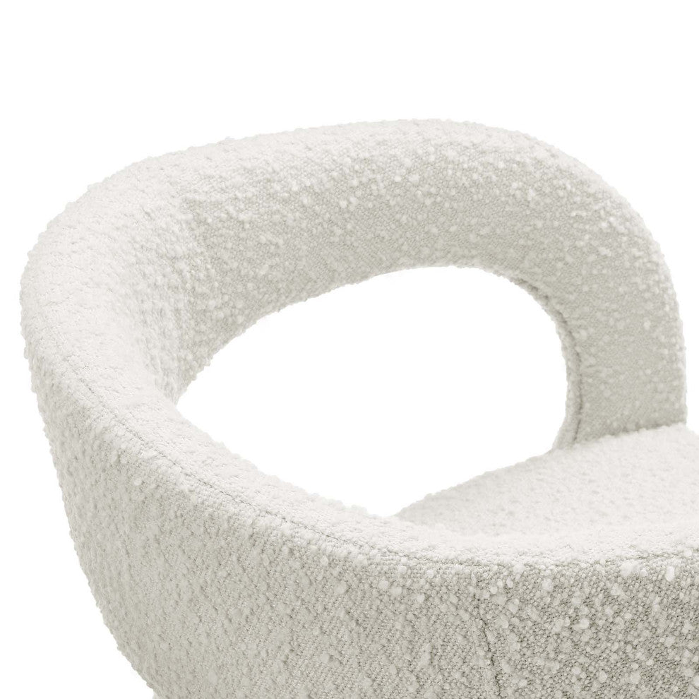 Pinnacle Boucle Upholstered Dining Chair Set of 2, Ivory