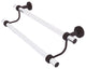 Pacific Beach 24" Double Towel Bar with Groovy Accents, Antique Bronze