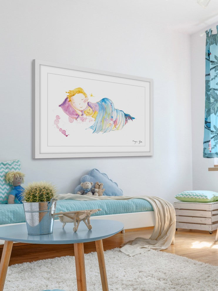 Marmont Hill, "Peaceful Sleep" by Maya Gur Framed Painting Print, 45x30