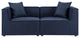 Saybrook Outdoor Patio Upholstered 2-Piece Sectional Sofa Loveseat Navy