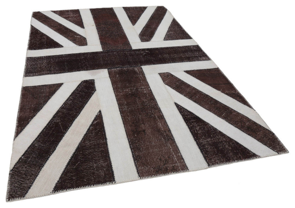 Rug N Carpet - Handwoven Oriental 6' 8'' x 9' 10'' Flag Patchwork Rug