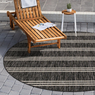 Rug Jill Zarin Jill Zarin Outdoor Charcoal Round 6' 7 x 6' 7