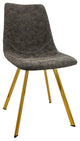 LeisureMod Markley Modern Leather Dining Chair With Gold Legs